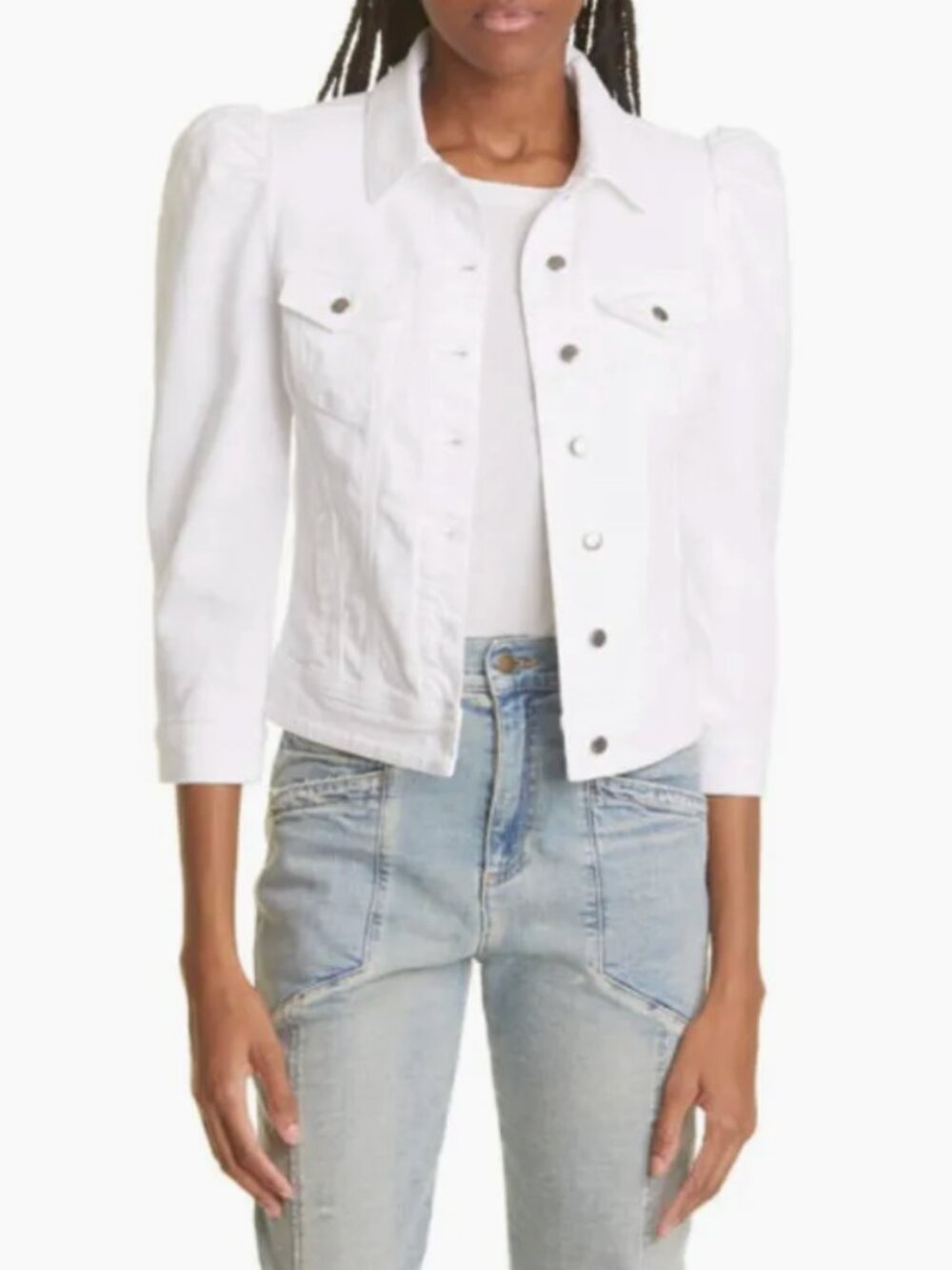 Ada Puff Sleeve Cotton Denim Trucker Jacket | Retrofête